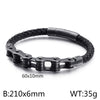 Hip-Hop Geometric 304 Stainless Steel Leather Braid 18K Gold Plated Men'S Bracelets