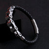 Hip-Hop Geometric 304 Stainless Steel Leather Braid 18K Gold Plated Men'S Bracelets