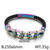 Hip-Hop Geometric 304 Stainless Steel Leather Braid 18K Gold Plated Men'S Bracelets