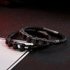 Hip-Hop Geometric 304 Stainless Steel Leather Braid 18K Gold Plated Men'S Bracelets