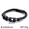 Hip-Hop Geometric 304 Stainless Steel Leather Braid 18K Gold Plated Men'S Bracelets