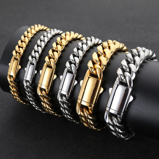 Hip-hop Geometric Stainless Steel Plating Bracelets