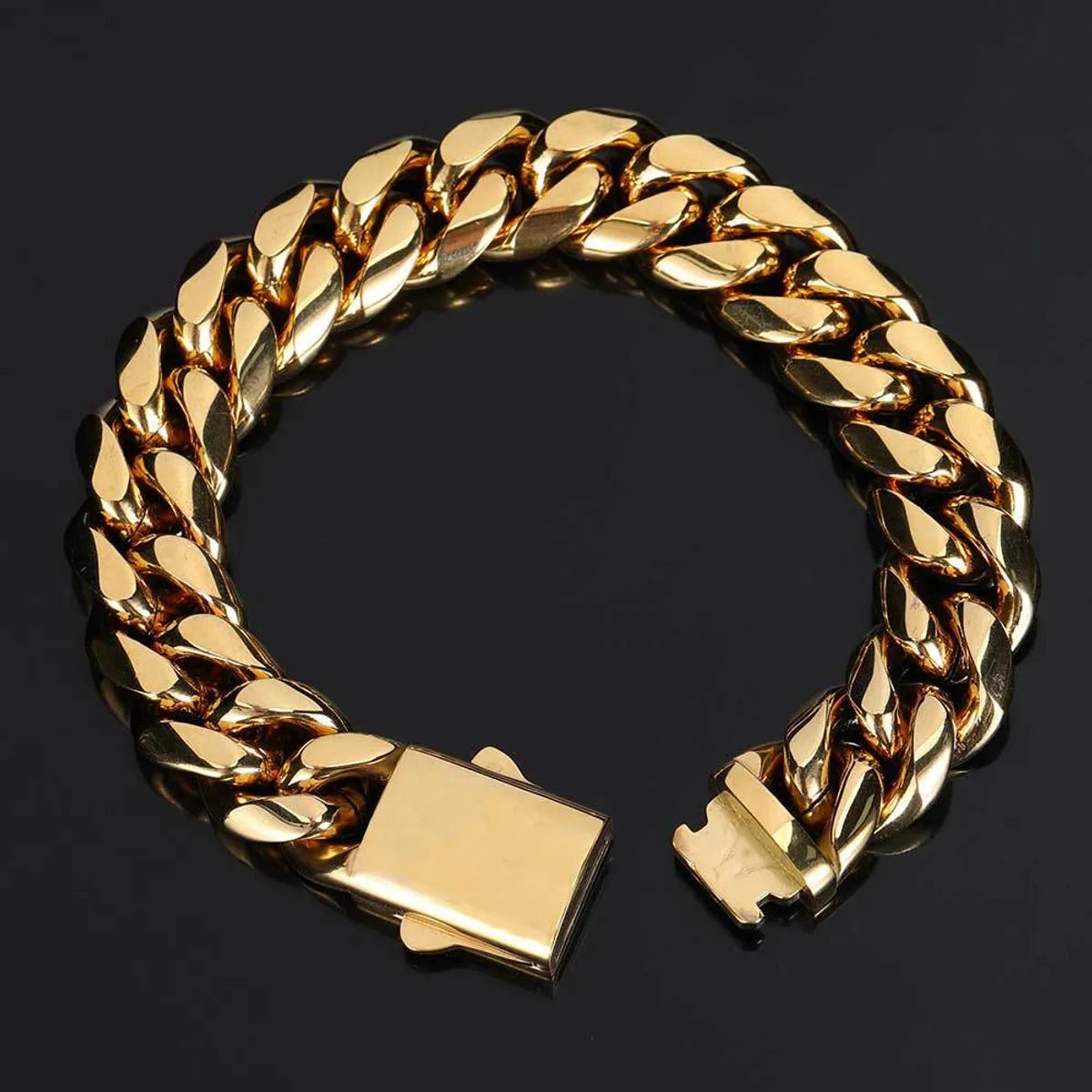 Hip-hop Geometric Stainless Steel Plating Bracelets