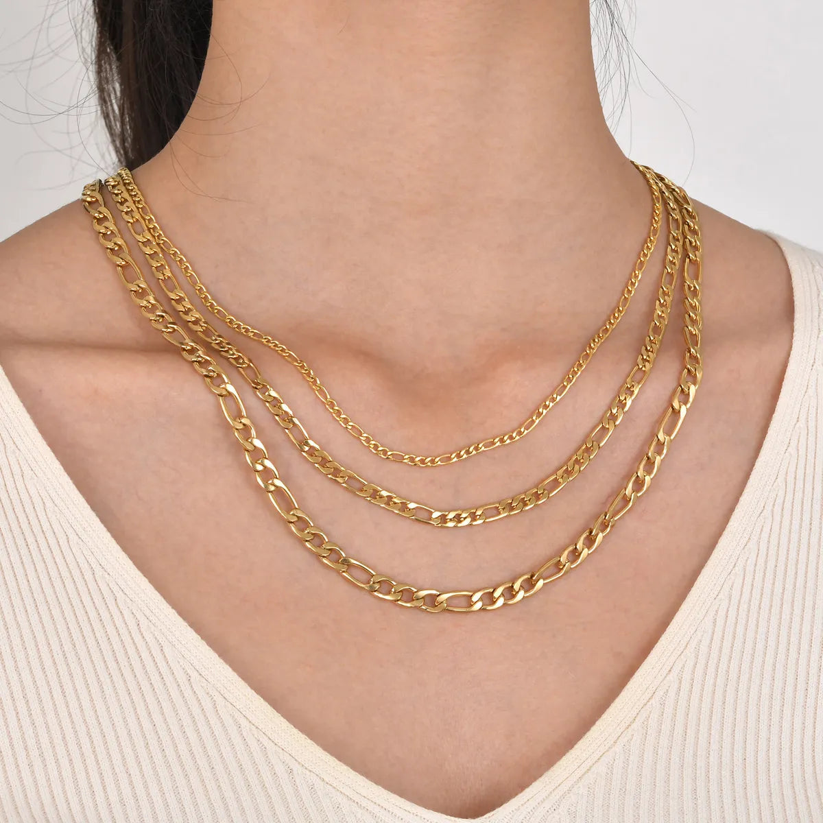 Hip-hop Geometric Stainless Steel Plating Gold Plated Necklace