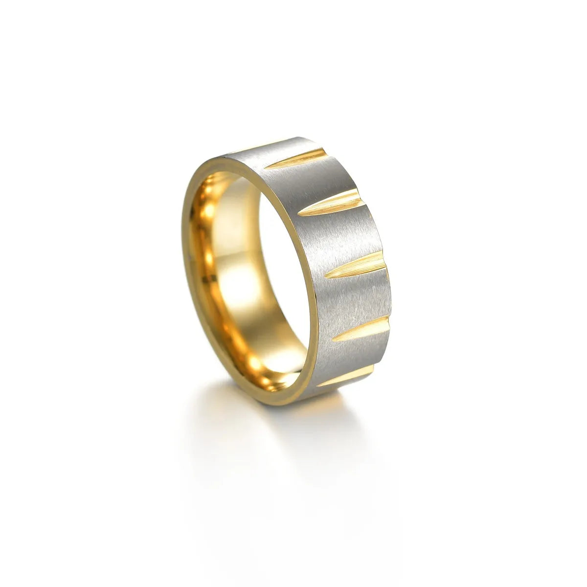 Hip-Hop Geometric 304 Stainless Steel Plating Gold Plated Men'S Rings