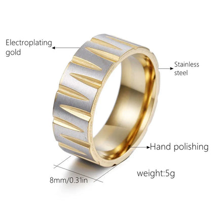 Hip-Hop Geometric 304 Stainless Steel Plating Gold Plated Men'S Rings