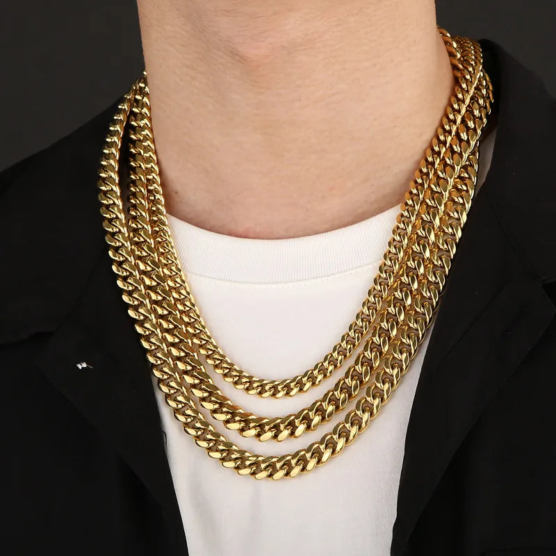 Hip-Hop Geometric Stainless Steel Plating Necklace 1 Piece