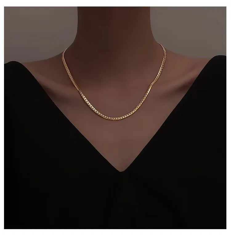 Hip-Hop Geometric Stainless Steel Plating Necklace 1 Piece