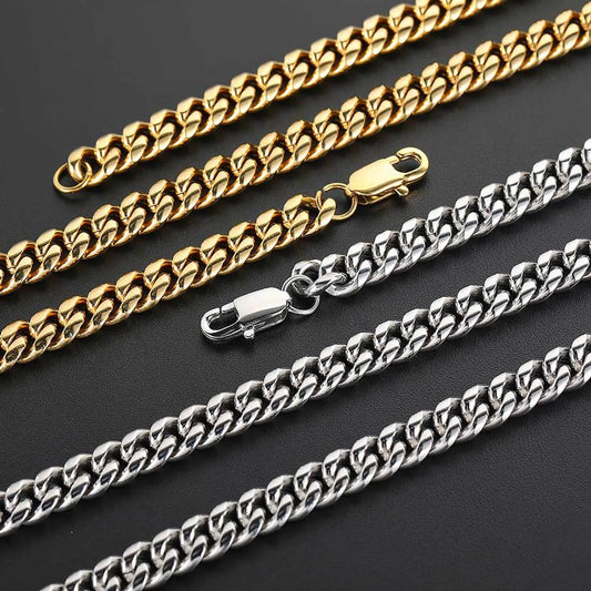 Hip-Hop Geometric Stainless Steel Plating Necklace