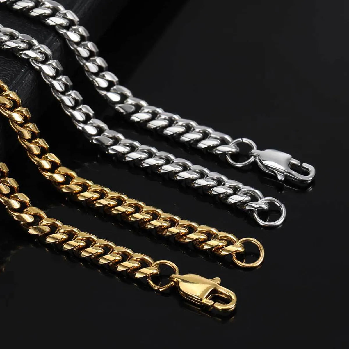 Hip-Hop Geometric Stainless Steel Plating Necklace