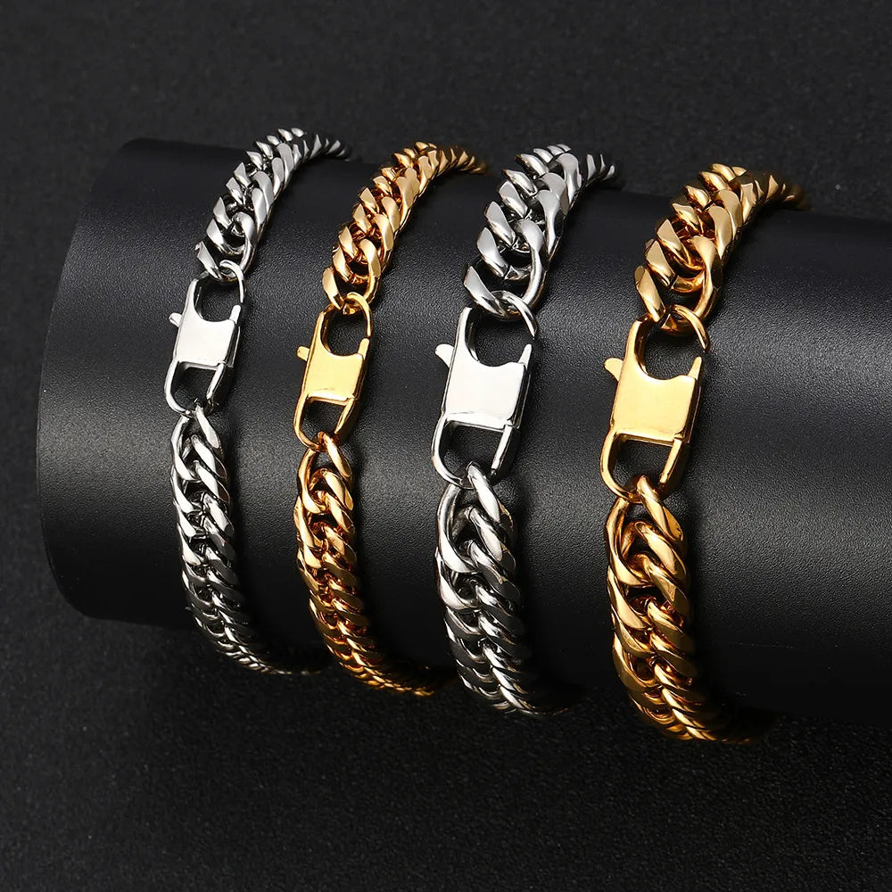 Hip-Hop Geometric Stainless Steel Plating Unisex Bracelets