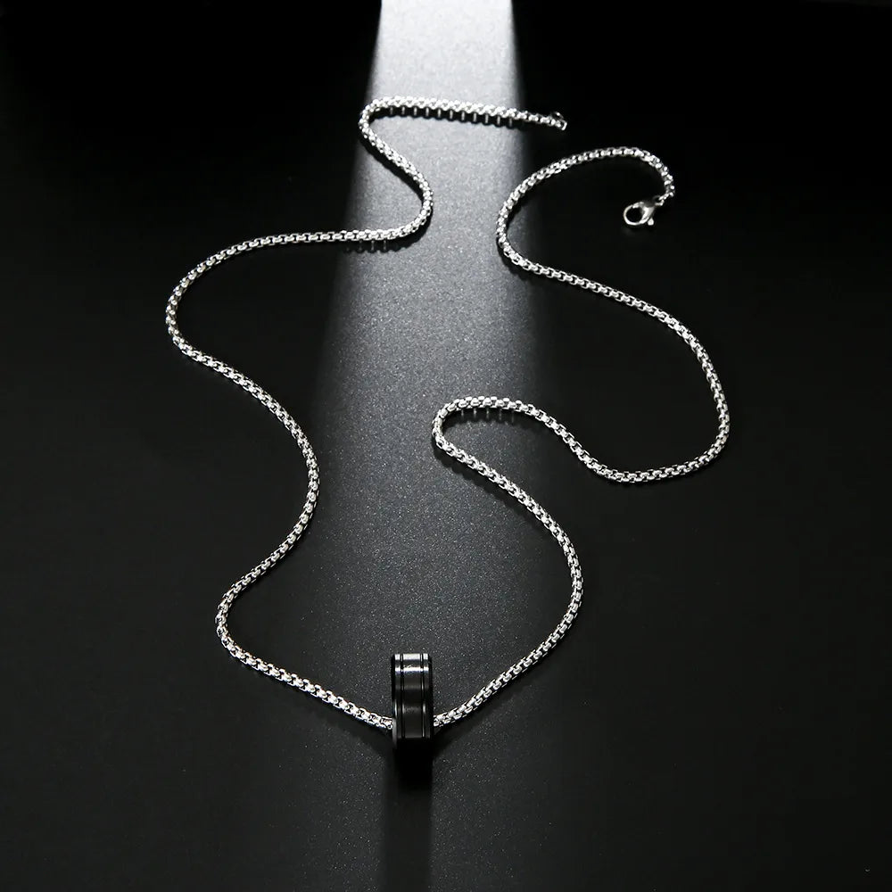 Hip-Hop Geometric Stainless Steel Titanium Steel Plating Men'S Necklace