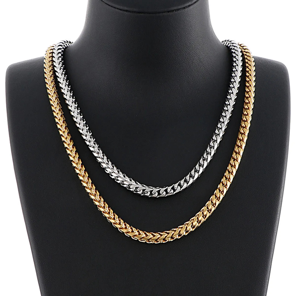 Hip-hop Geometric Titanium Steel Chain Bracelets Necklace