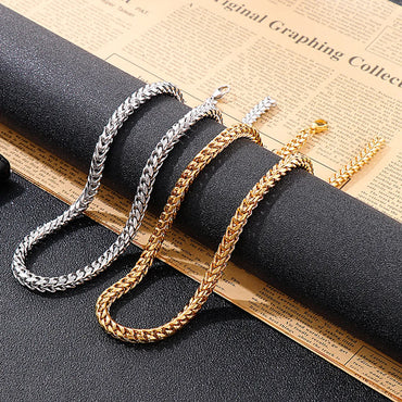 Hip-hop Geometric Titanium Steel Chain Bracelets Necklace