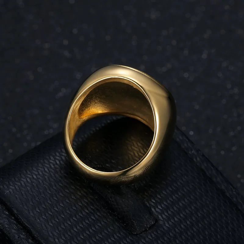 Hip-Hop Geometric Titanium Steel Epoxy Men'S Rings