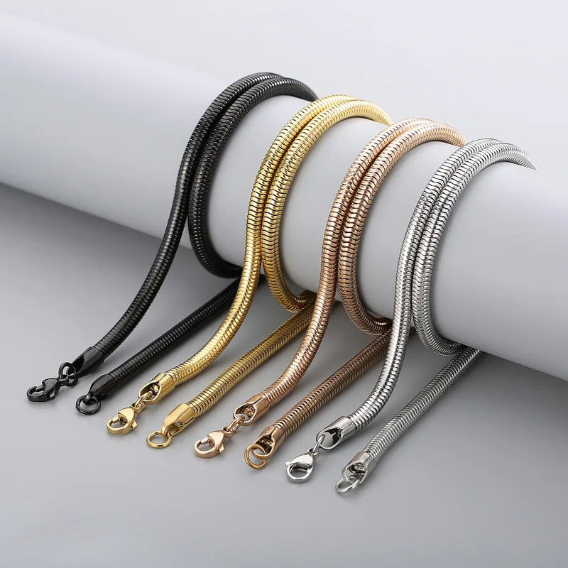 Hip-Hop Geometric Titanium Steel 18K Gold Plated Men'S Necklace