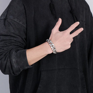 Hip-Hop Geometric Titanium Steel Plating Men'S Bracelets