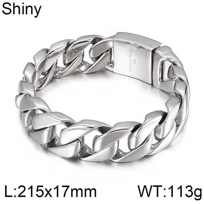 Hip-Hop Geometric Titanium Steel Plating Men'S Bracelets