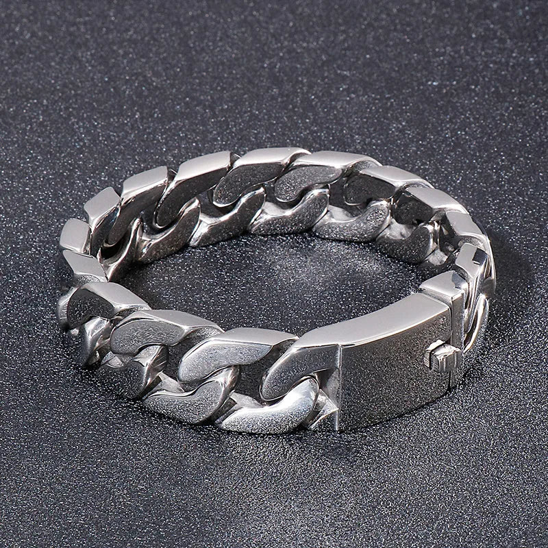 Hip-Hop Geometric Titanium Steel Plating Men'S Bracelets