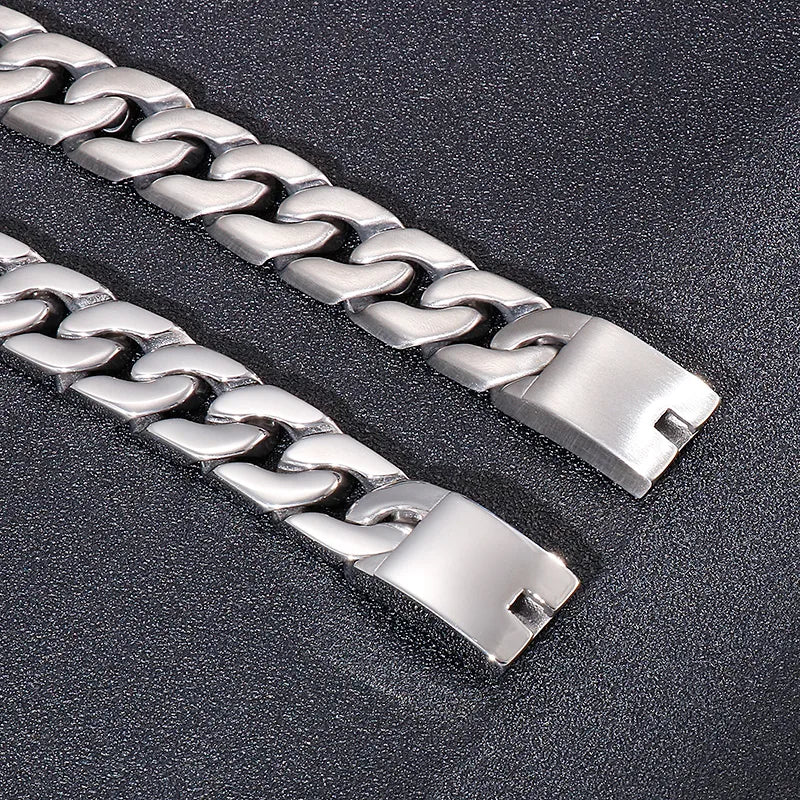 Hip-Hop Geometric Titanium Steel Plating Men'S Bracelets