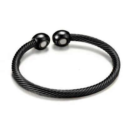 Hip-hop Geometric Titanium Steel Plating Twisted Cable Bracele