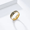 Hip-Hop Geometric Titanium Steel Polishing Plating Unisex Rings