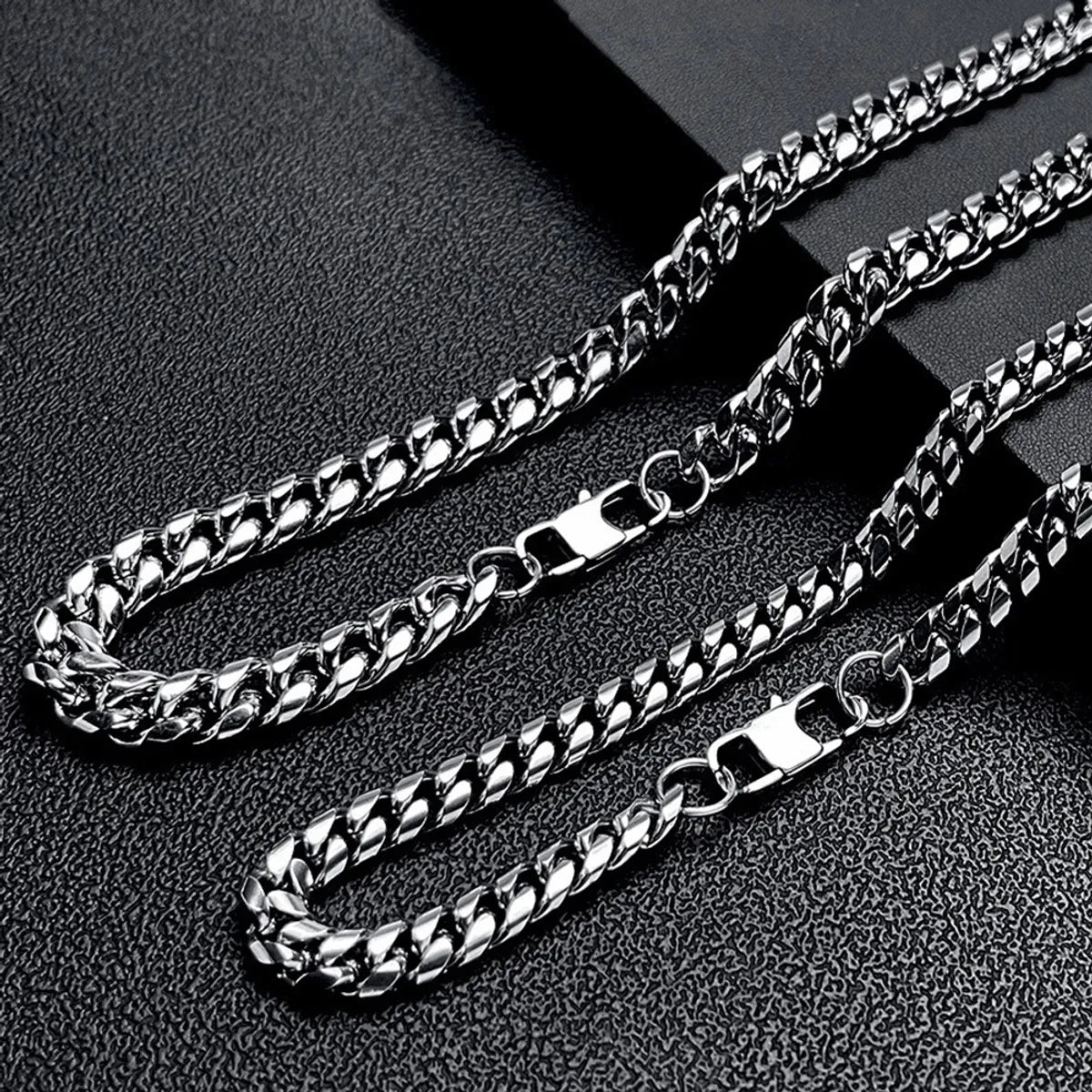 Hip-Hop Geometric Titanium Steel Unisex Bracelets Necklace