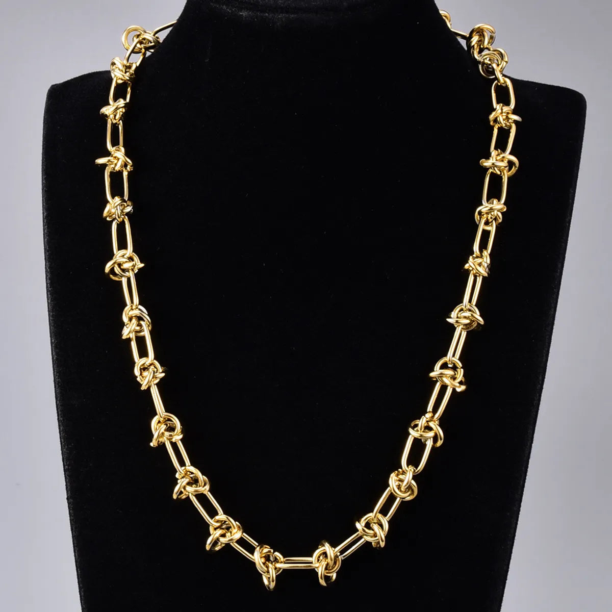 Wholesale Jewelry Hip-Hop Knot 304 Stainless Steel Titanium Steel 18K Gold Plated Necklace