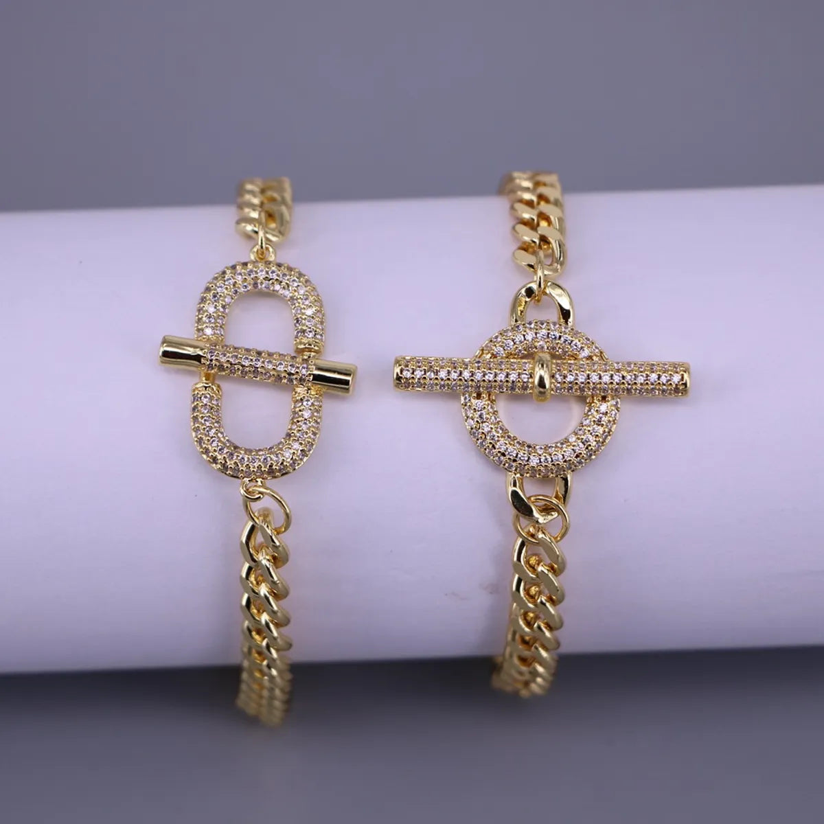 Hip Hop Gold-plated Diamond Cuban Bracelet Cross-border Cold Wind Bracelet