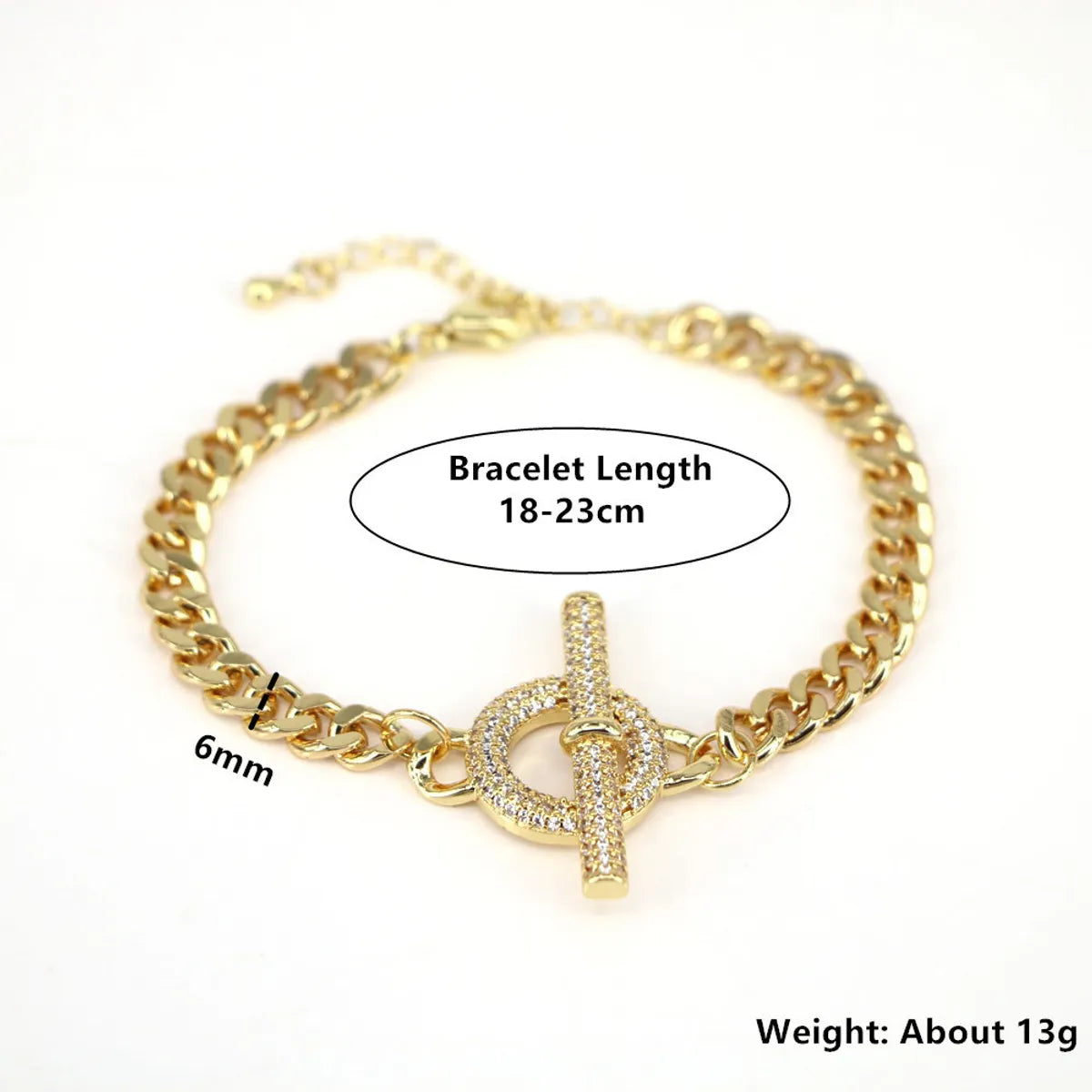 Hip Hop Gold-plated Diamond Cuban Bracelet Cross-border Cold Wind Bracelet