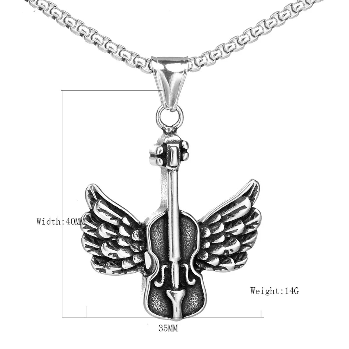 Hip-Hop Guitar Wings Stainless Steel None Men'S