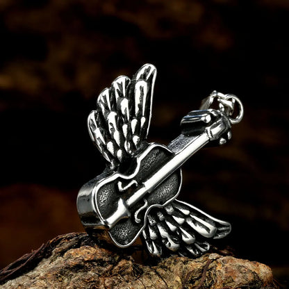 Hip-Hop Guitar Wings Stainless Steel None Men'S