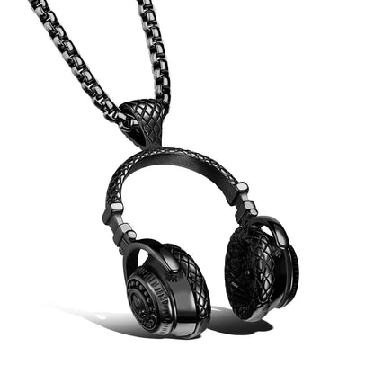 Hip-Hop Headset Stainless Steel Plating Men'S Pendant Necklace