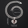 Hip-hop Heart Shape Alloy Plating Inlay Rhinestones 18k Gold Plated Women's Pendant Necklace Necklace Pendant