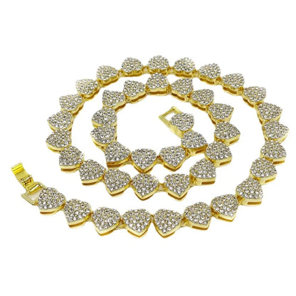 Hip-hop Heart Shape Rhinestones Alloy Wholesale Necklace