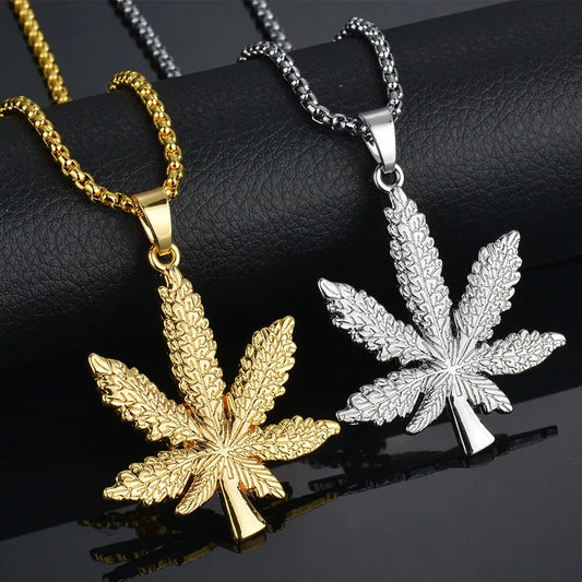 Hip-Hop Leaves Metal Unisex Necklace 1 Piece