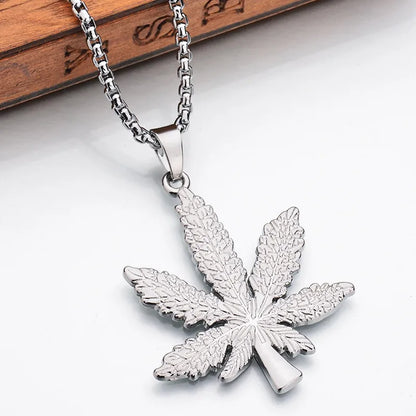 Hip-Hop Leaves Metal Unisex Necklace 1 Piece