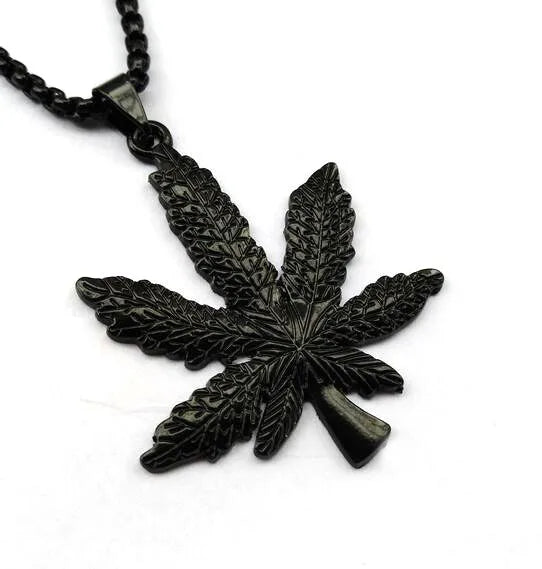 Hip-Hop Leaves Metal Unisex Necklace 1 Piece