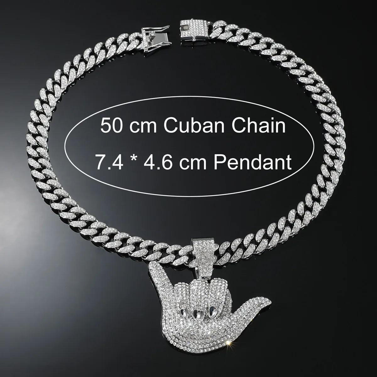 Hip-Hop Letter Alloy Inlay Rhinestones Men'S Pendant Necklace