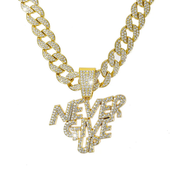 Hip-Hop Letter Alloy Inlay Rhinestones Unisex Charms Pendant Necklace