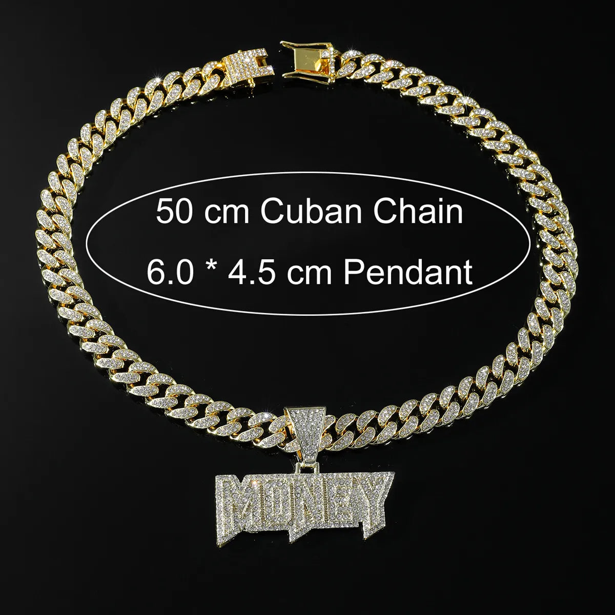 Hip-Hop Letter Alloy Plating Inlay Rhinestones Men'S Pendant Necklace Necklace Pendant