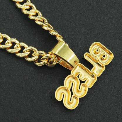 Hip-Hop Letter Alloy Plating Inlay Rhinestones Men'S Pendant Necklace