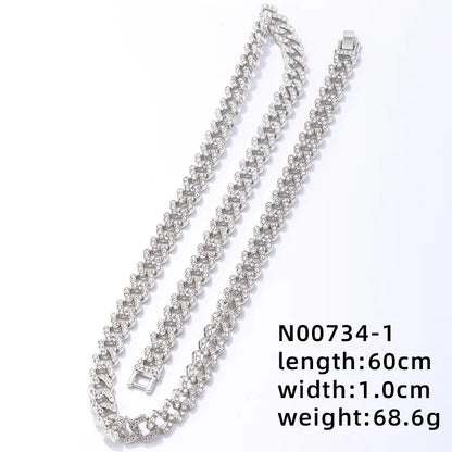 Hip-Hop Letter Number Stainless Steel Alloy Plating Inlay Rhinestones Gold Plated Silver Plated Men'S Charms Necklace