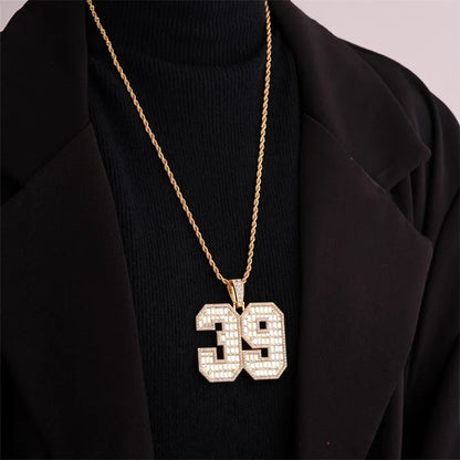 Hip-Hop Letter Number Stainless Steel Alloy Plating Inlay Rhinestones Gold Plated Silver Plated Men'S Charms Necklace