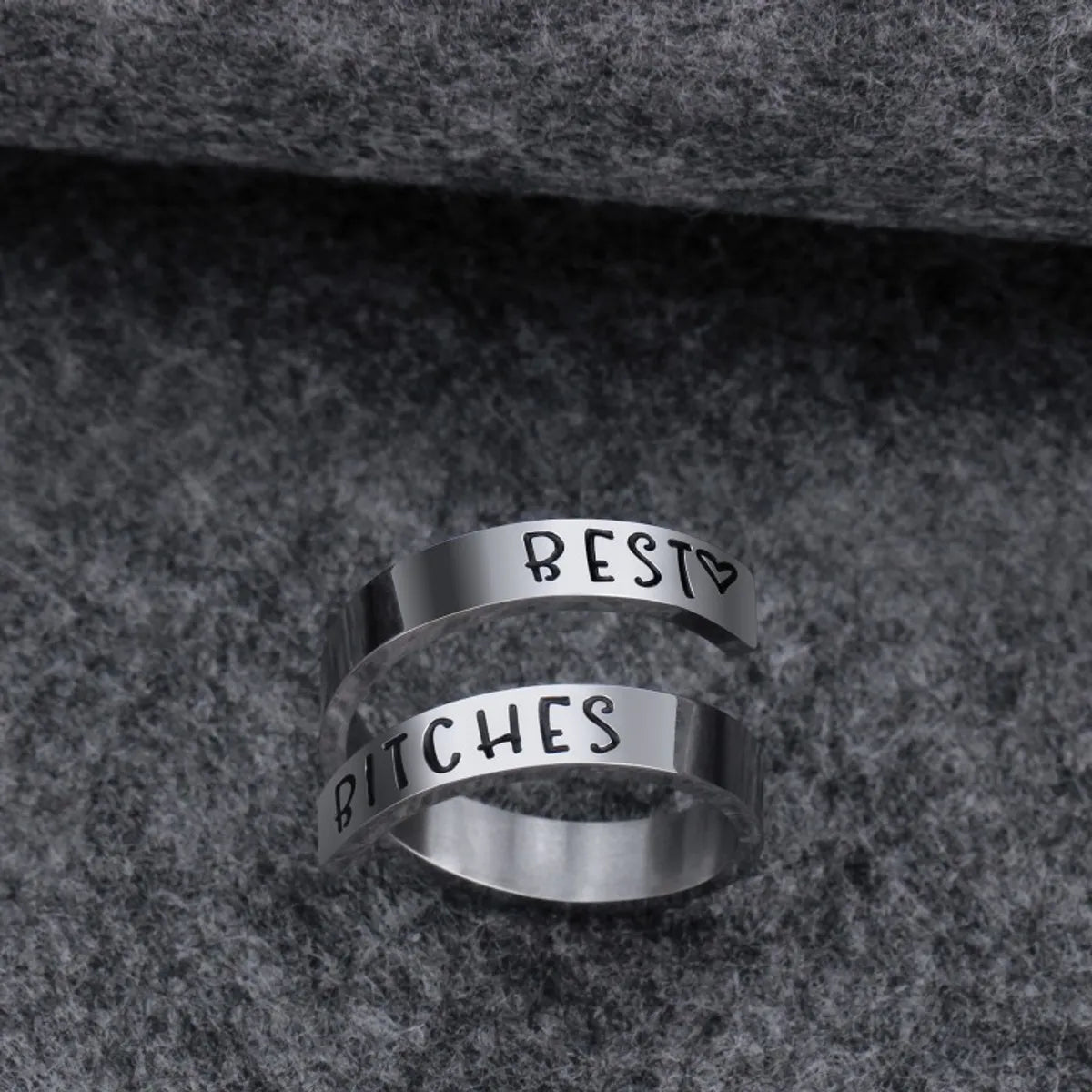 Hip-Hop Letter Stainless Steel Layered Gold Plated Men'S Open Rings