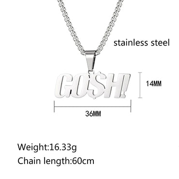 Hip-Hop Letter 304 Stainless Steel Polishing 18K Gold Plated Couple Pendant Necklace