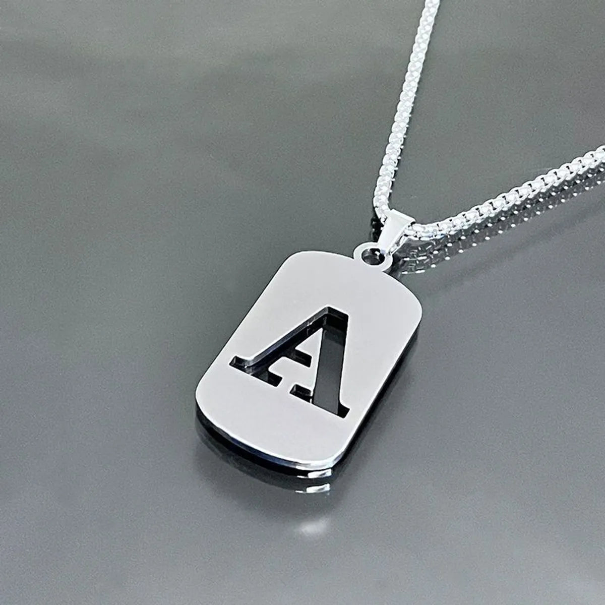 Hip-Hop Letter Titanium Steel Polishing Plating Unisex Pendant Necklace