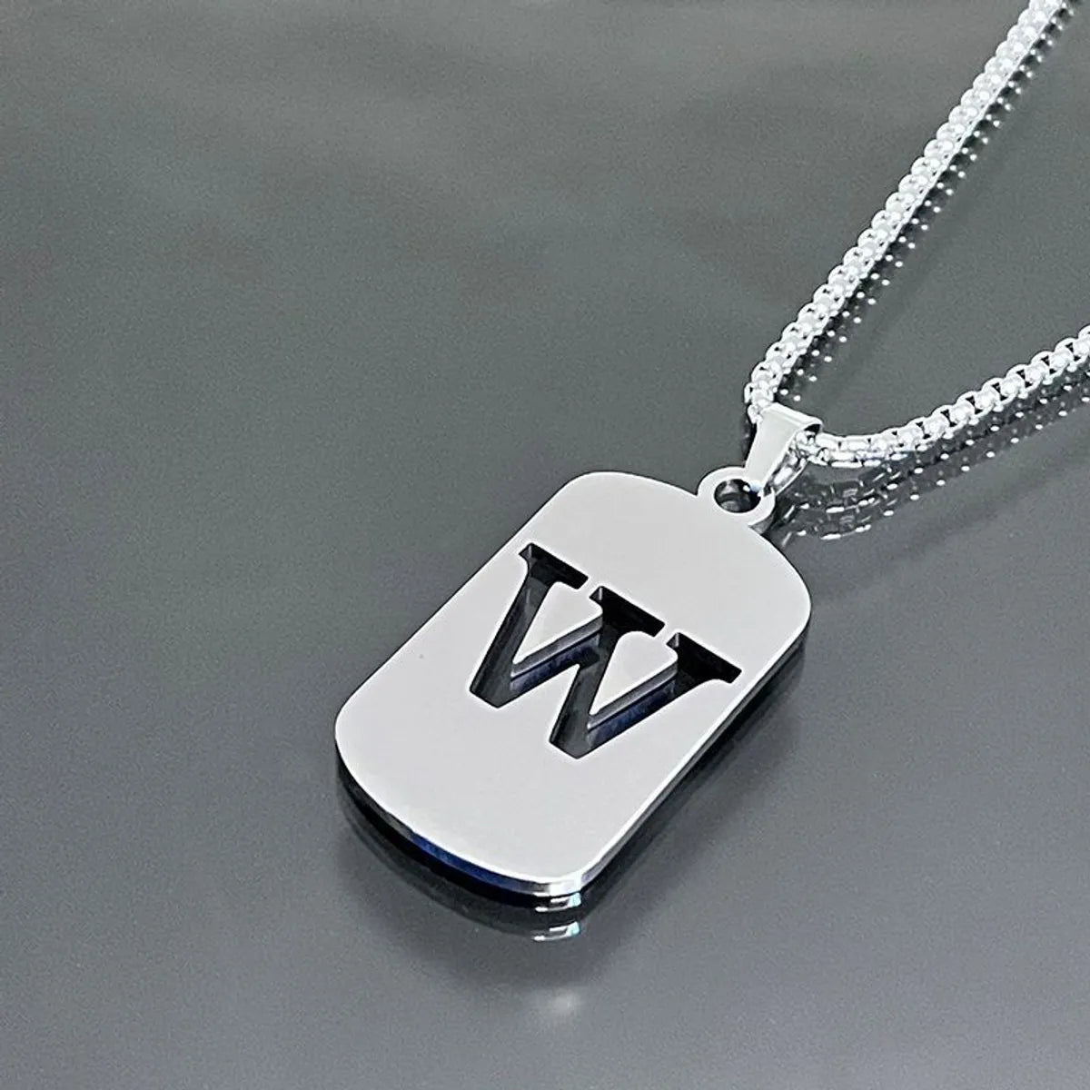 Hip-Hop Letter Titanium Steel Polishing Plating Unisex Pendant Necklace