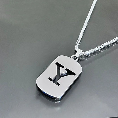 Hip-Hop Letter Titanium Steel Polishing Plating Unisex Pendant Necklace