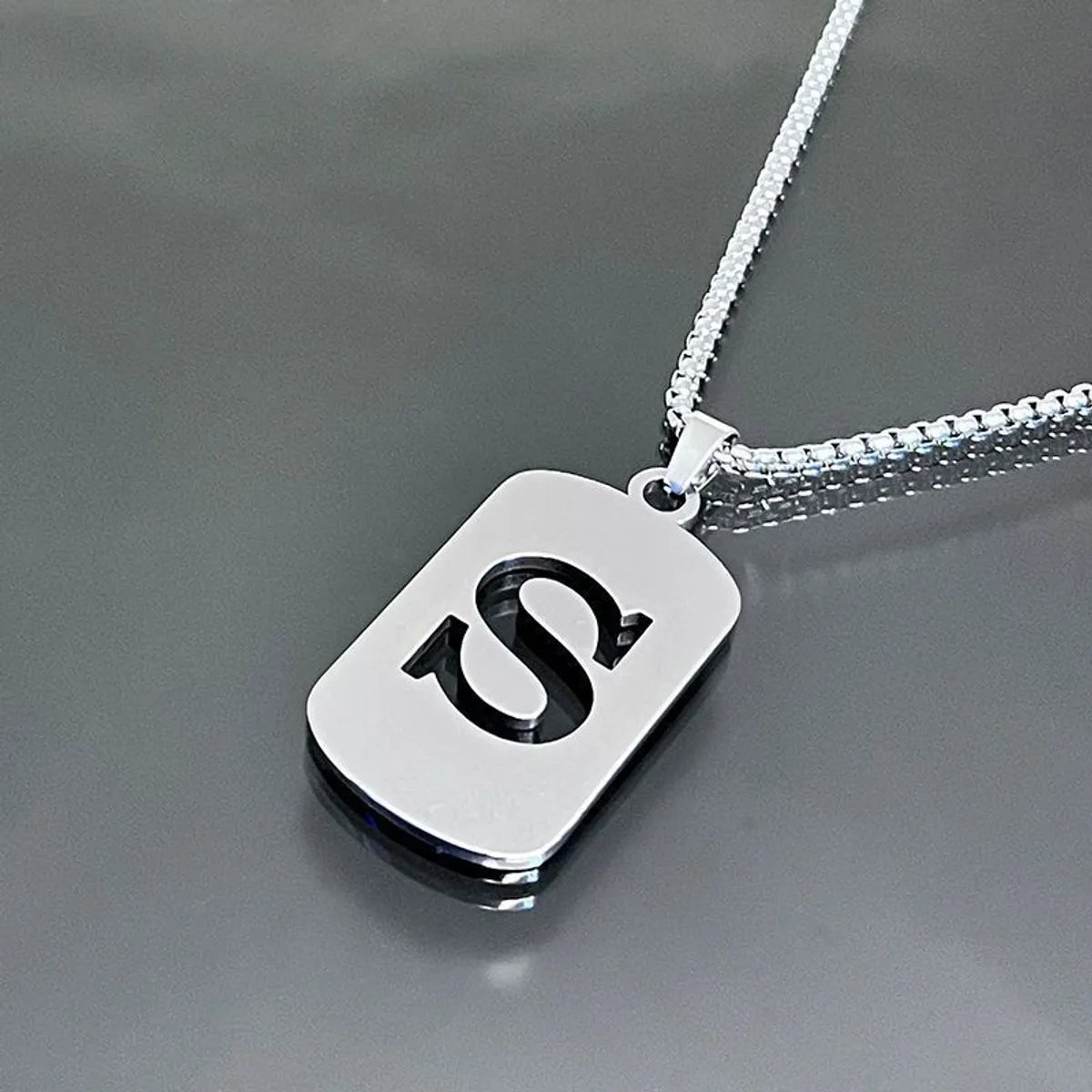 Hip-Hop Letter Titanium Steel Polishing Plating Unisex Pendant Necklace